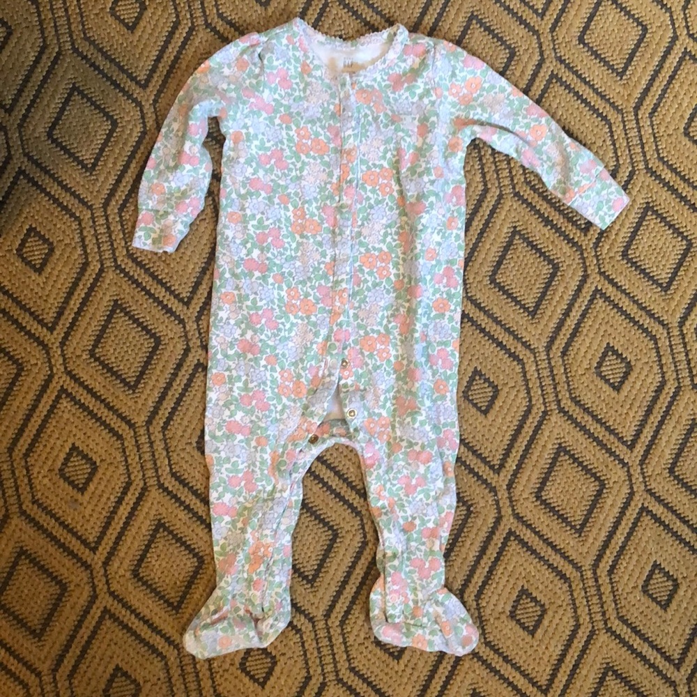 Floral onsie with footies
